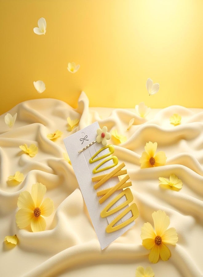GOUDOGEDC 14 Pcs Yellow Sweet Flower Women Girl Barrette Bobby Pin Hairpin Hair Clips Decoration Elegant Gold Gifts Hair Clips Clips and Barrettes - Image 5